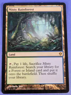 MTG Magic the Gathering: Zendikar: Misty Rainforest #220/249 Rare- LP - Image 1