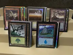 Magic: the Gathering Holo Foil Basic Lands lot - 25 Basic Lands - All Foil 636996769180 - Image 1