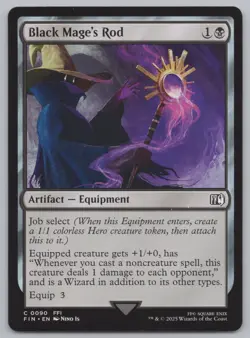 MTG Playset (4) - Final Fantasy - Black Mage's Rod #90 -e491 - Image 2