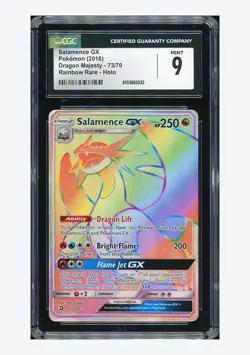 Pokemon CGC 9 Salamence GX Rainbow Rare 2018 73/70 Dragon Majesty English - Image 1