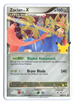 Pokemon Card Zacian Lv. X SWSH135 Celebrations Black Star Promo Holo Rare B - Image 1