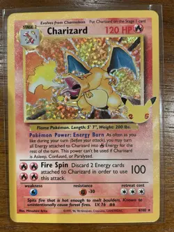 Charizard 4/102 Celebrations Classic Collection Pokemon Card NM - Image 1