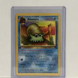 Omanyte 52/62 1st Edition Common Fossil Pokemon TCG - Image 1