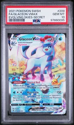 2021 POKEMON SWORD & SHIELD EVOLVING SKIES SECRET FULL ART/GLACEON VMAX PSA 10 - Image 1