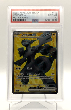 Pokemon TCG Zekrom Ex 158/086 Ultra Rare Black Bolt PSA 10 - Image 1