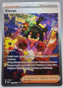 Pokemon TCG Twilight Masquerade Kieran Special Illustration Rare 218/167 NM - Image 1