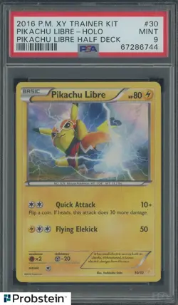 2016 Pokemon Pikachu Libre Half Deck #30 Pikachu Libre Halo EN PSA 9 - Image 1