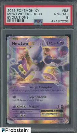 2016 Pokemon XY Evolutions #52 Mewtwo EX EN PSA 8 - Image 1