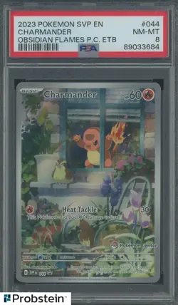 2023 Pokemon Obsidian Flames Pokemon Center ETB #044 Charmander EN PSA 8 - Image 1