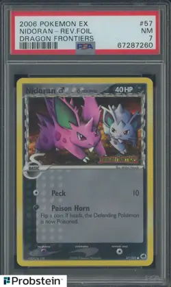 2006 Pokemon Dragon Frontiers #57 Nidoran Reverse Foil EN PSA 7 - Image 1