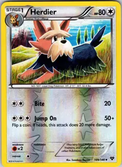 Herdier 109/146 XY Base Set Pokemon TCG LP - Image 1