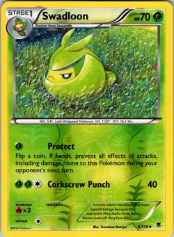 Swadloon 6/119 XY - Phantom Forces Pokemon TCG LP - Image 1