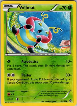 Volbeat 17/160 XY - Primal Clash Pokemon TCG LP - Image 1