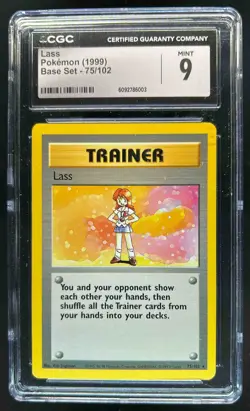1999 Pokemon Unlimited Lass Rare #75/102 CGC 9 - Image 1
