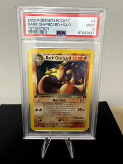 Pokemon PSA 9 1st Edition Team Rocket Dark Charizard Holo - Image 1