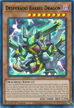 Desperado Barrel Dragon - LDS1-EN076 (Green) Ultra Rare 1st Ed NM Yugioh - Image 1