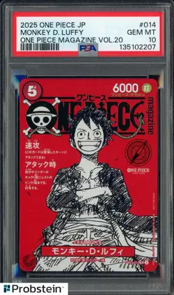 Monkey D Luffy One Piece Mag Vol. 20 Promo #ST21-014 Japan PSA 10 GEM MT - Image 1