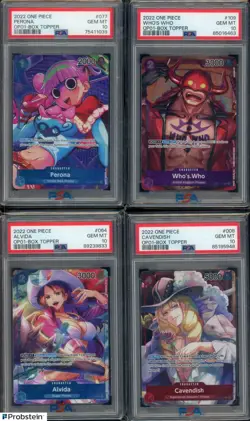 One Piece PSA 10 Box Topper Complete Set OP01 OP02 With 2 Pre-Errata Card - Image 1