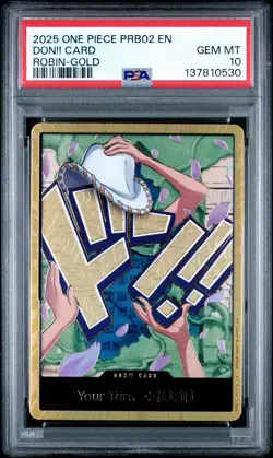 2025 ONE PIECE PRB02 DON!! NICO ROBIN GOLD PSA 10 *POP 10* - Image 1