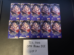 10X One Piece CCG (OP-14) The Azure Sea's Seven Sleeved Blister Packs [LOT 7] - Image 1