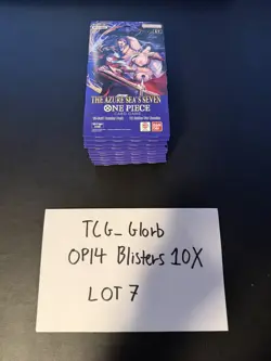 10X One Piece CCG (OP-14) The Azure Sea's Seven Sleeved Blister Packs [LOT 7] - Image 3