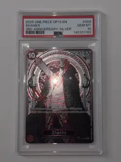 2025 ONE PIECE OP13-CARRYING ON HIS WILL 004 SHANKS 3RD ANNIVERSARY-SILVER PSA10 - Image 3