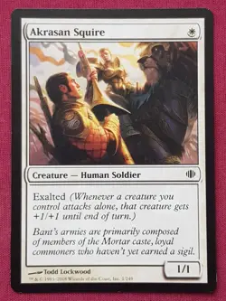 Magic The Gathering SHARDS OF ALARA AKRASAN SQUIRE white card MTG - Image 1
