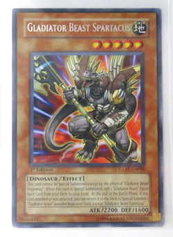 Yugioh Card Gladiator Beast Spartacus GLAS-EN018 1st Edition Rare LP - Image 1