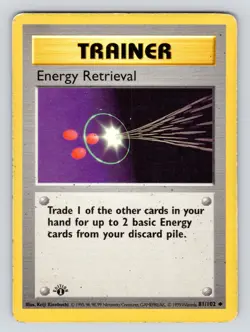 1ST EDITION Energy Retrieval 85/102 1999 SHADOWLESS Base Pokemon Cards PL - Image 1