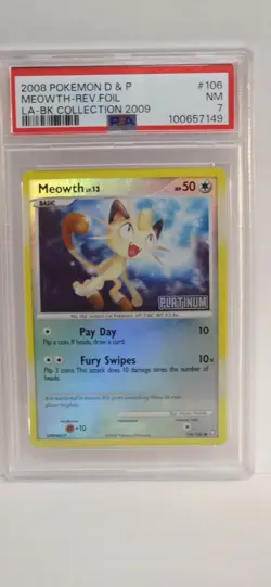 CGC 7.5 Meowth Legends Awakened 106/146 Platinum Stamp Burger King Pokemon Card - Image 1