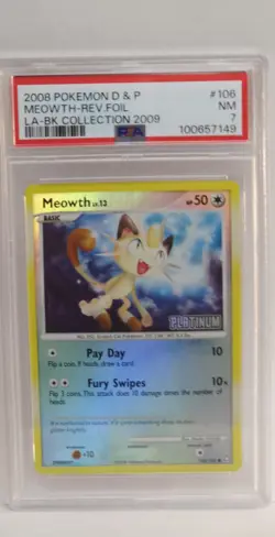 CGC 7.5 Meowth Legends Awakened 106/146 Platinum Stamp Burger King Pokemon Card - Image 3