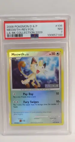 CGC 7.5 Meowth Legends Awakened 106/146 Platinum Stamp Burger King Pokemon Card - Image 4
