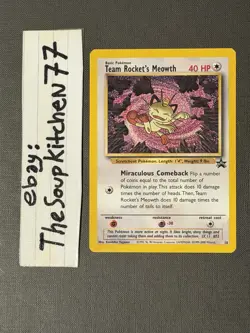 Team Rocket’s Meowth 18 53 Promo Pokemon Card NM - Image 1