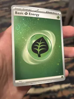 🌀SWIRL🌀Basic Grass Energy Cosmos Holo SVE EN 001 Scarlet & Violet Pokemon Card - Image 1