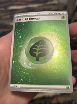 🌀SWIRL🌀Basic Grass Energy Cosmos Holo SVE EN 001 Scarlet & Violet Pokemon Card - Image 3