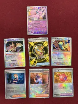 Pokemon Prismatic Evolution Pokeball TCG Card Hits & Mega Signal Lot Of 7 - Image 1