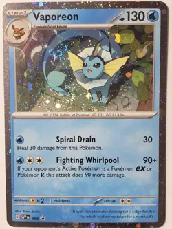 PROMO HOLO Vaporeon SVP168 NM / M - Prismatic Evolutions Pokemon Card SVP 168 - Image 1