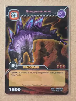 DINOSAUR KING 2008 - STEGOSAURUS - DKCG 042/160 - RARE DINOSAUR CARD - MINT - Image 1