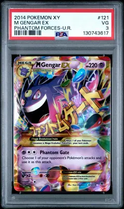 *NEW CERT* 2014 Pokemon XY Phantom Forces #121 (Secret Rare) M Gengar EX PSA 3 - Image 1