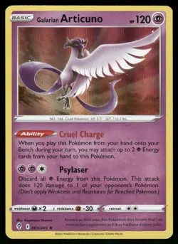Galarian Articuno 063/203 Holo Rare Holo NM Pokemon SWSH07: Evolving Skies - Image 1