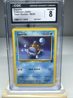 Squirtle 68/82 Team Rocket 2000 WOTC Pokemon CGC 8 Vintage - Image 1