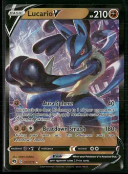 2020 Pokemon Lucario V Ultra Rare Champion's Path #27/73 - Image 1