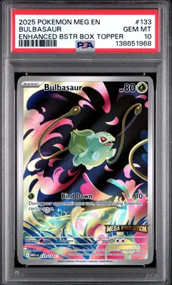 PSA 10 Bulbasaur 133/132 Stamped Promo Pokemon Mega Evolution Base - Image 1