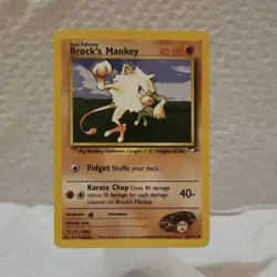 Pokemon Brock's Mankey Gym Heroes 068/132 Common 40 HP Regular English - Image 1
