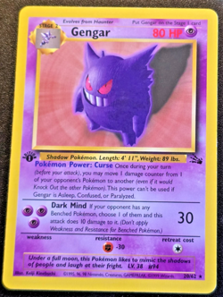 Pokemon - Gengar 20/62. First Edition Fossil. Non-holo. LP Great Shape - Image 1