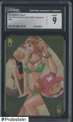 2024 One Piece Golden Deck Japanese #Q Nico Nami Chopper CGC 9 MINT - Image 1