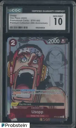 2022 One Piece Promo Premium Collection 25th Annv. Usopp CGC 10 GEM MINT - Image 1