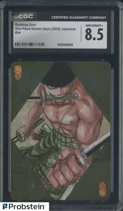 2024 One Piece Golden Deck Japanese #2 Roronoa Zoro CGC 8.5 NM-MT+ - Image 1