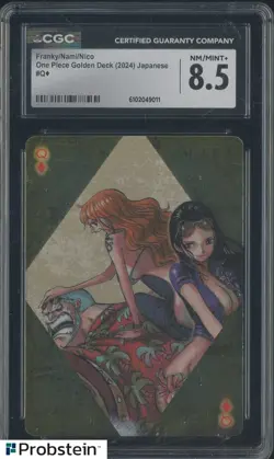 2024 One Piece Golden Deck Japanese #Q Franky Nami Nico CGC 8.5 NM-MT+ - Image 1
