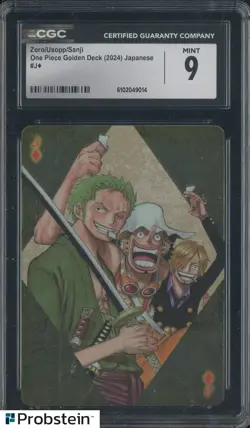 2024 One Piece Golden Deck Japanese #J Zoro Usopp Sanji CGC 9 MINT - Image 1